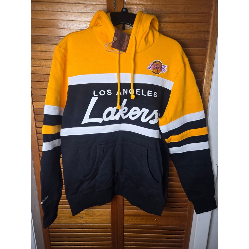 Los Angeles Lakers Mitchell & Ness Head Coach Hoodie Gold/Black Medium